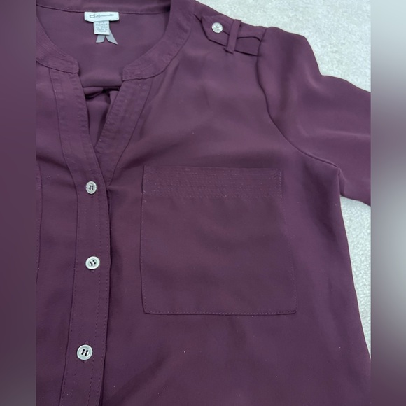 DYNAMITE Burgundy Work Blouse in Size Small GUC - Picture 2 of 8